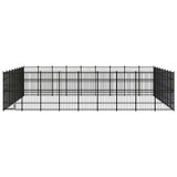 vidaXL Outdoor Dog Kennel Steel 66.36 m²