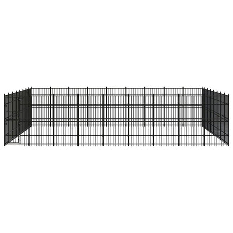 vidaXL Outdoor Dog Kennel Steel 66.36 m²