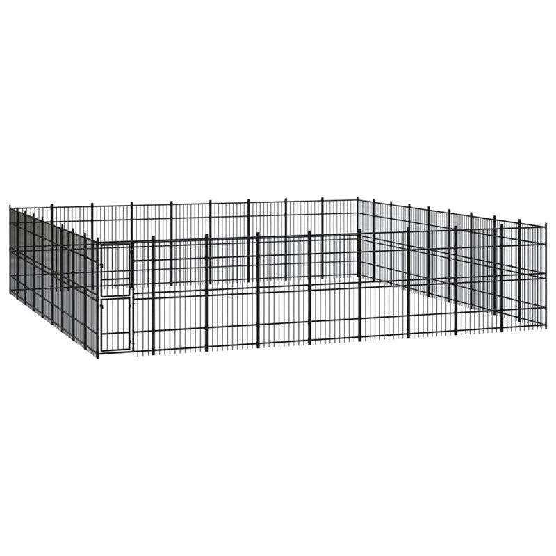 vidaXL Outdoor Dog Kennel Steel 74.65 m²