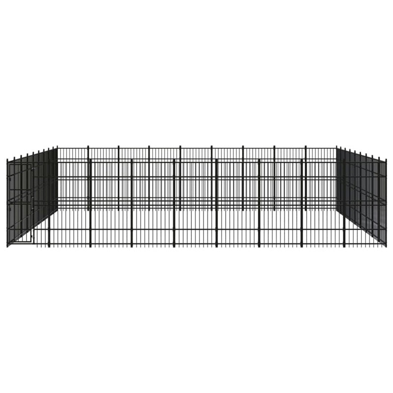 vidaXL Outdoor Dog Kennel Steel 74.65 m²