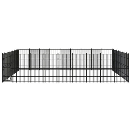 vidaXL Outdoor Dog Kennel Steel 74.65 m²