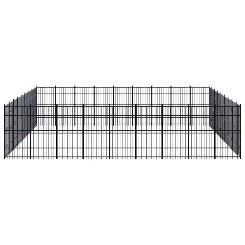 vidaXL Outdoor Dog Kennel Steel 74.65 m²