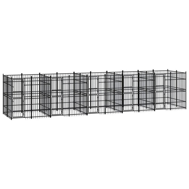 vidaXL Outdoor Dog Kennel Steel 18.43 m²