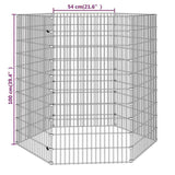 vidaXL Free Range Animal Enclosure 6-Panel 54x100 cm Galvanised Iron