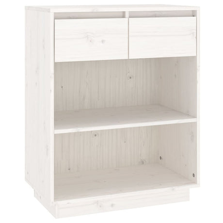 vidaXL Console Cabinet White 60x34x75 cm Solid Wood Pine