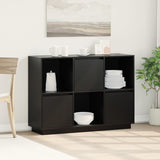 vidaXL Sideboard Black 110.5x35x80 cm Solid Wood Pine