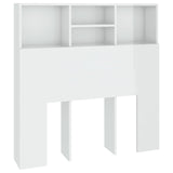 vidaXL Headboard Cabinet High Gloss White 100x19x103.5 cm