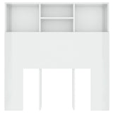 vidaXL Headboard Cabinet High Gloss White 100x19x103.5 cm