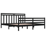 \vidaXL Bed Frame without Mattress Black 200x200 cm Solid Wood