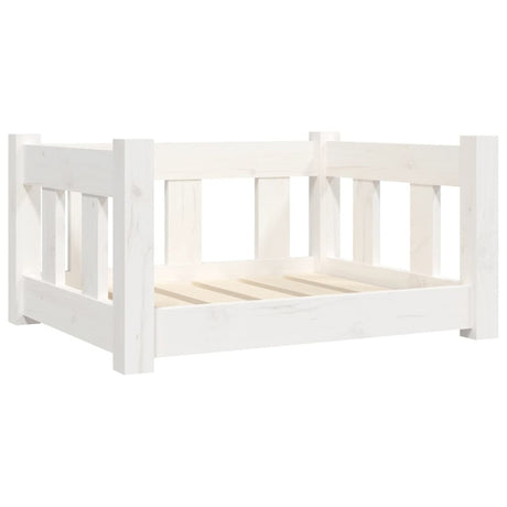 vidaXL Dog Bed White 55.5x45.5x28 cm Solid Wood Pine