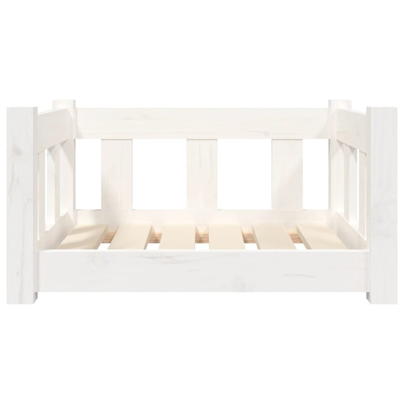 vidaXL Dog Bed White 55.5x45.5x28 cm Solid Wood Pine