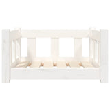 vidaXL Dog Bed White 55.5x45.5x28 cm Solid Wood Pine