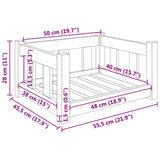 vidaXL Dog Bed White 55.5x45.5x28 cm Solid Wood Pine