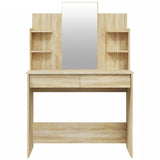 vidaXL Dressing Table with Mirror Sonoma Oak 96x40x142 cm