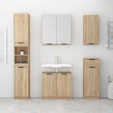 vidaXL Bathroom Cabinet Sonoma Oak 32x34x188.5 cm Engineered Wood