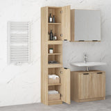 vidaXL Bathroom Cabinet Sonoma Oak 32x34x188.5 cm Engineered Wood