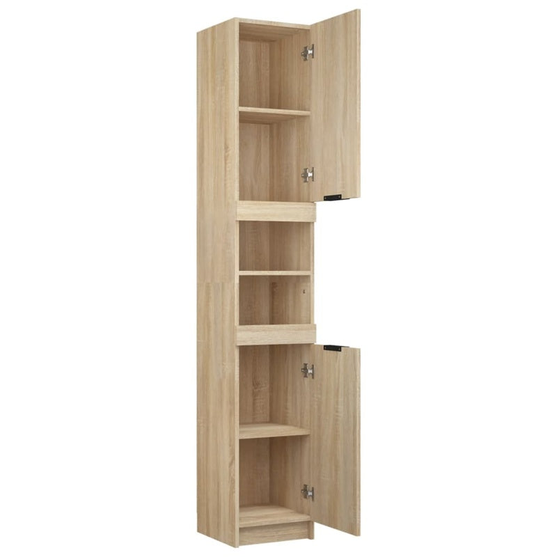 vidaXL Bathroom Cabinet Sonoma Oak 32x34x188.5 cm Engineered Wood