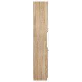 vidaXL Bathroom Cabinet Sonoma Oak 32x34x188.5 cm Engineered Wood