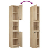 vidaXL Bathroom Cabinet Sonoma Oak 32x34x188.5 cm Engineered Wood