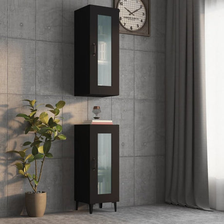 vidaXL Hanging Wall Cabinet Black 34.5x34x90 cm