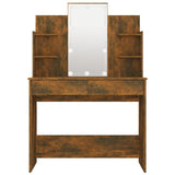 vidaXL Dressing Table with LED Smoked Oak 96x40x142 cm