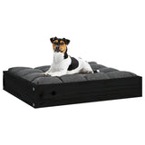 vidaXL Dog Bed Black 51.5x44x9 cm Solid Wood Pine