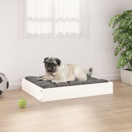 vidaXL Dog Bed White 61.5x49x9 cm Solid Wood Pine