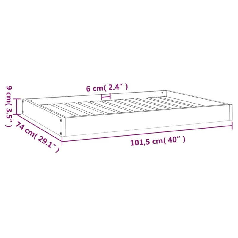 vidaXL Dog Bed White 101.5x74x9 cm Solid Wood Pine