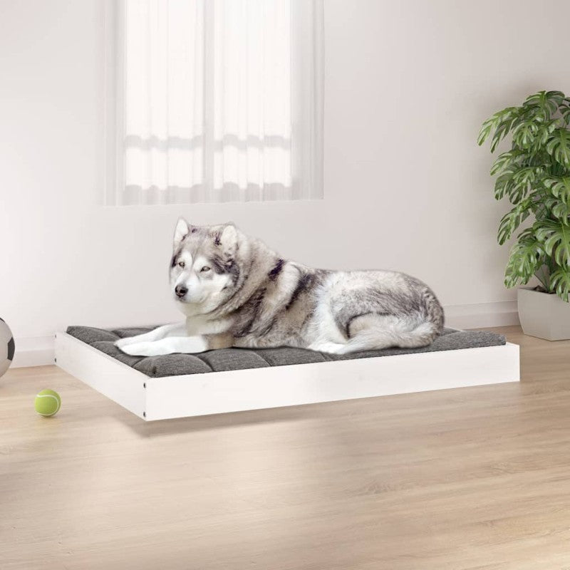 vidaXL Dog Bed White 101.5x74x9 cm Solid Wood Pine