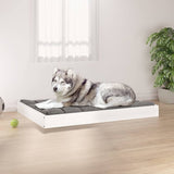 vidaXL Dog Bed White 101.5x74x9 cm Solid Wood Pine