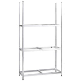 vidaXL 3-Layer Tire Rack Silver 110x40x200 cm Steel