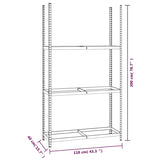 vidaXL 3-Layer Tire Rack Silver 110x40x200 cm Steel