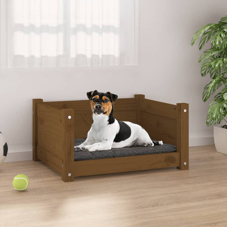 vidaXL Dog Bed Honey Brown 55.5x45.5x28 cm Solid Pine Wood