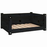 vidaXL Dog Bed Black 65.5x50.5x28 cm Solid Pine Wood