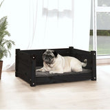 vidaXL Dog Bed Black 65.5x50.5x28 cm Solid Pine Wood