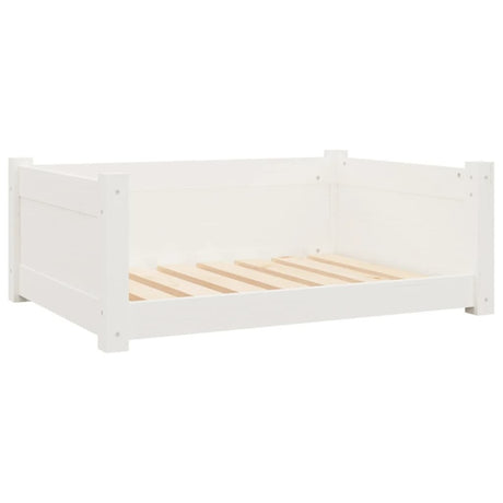 vidaXL Dog Bed White 75.5x55.5x28 cm Solid Pine Wood