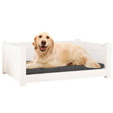 vidaXL Dog Bed White 75.5x55.5x28 cm Solid Pine Wood