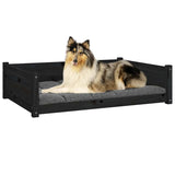 vidaXL Dog Bed Black 95.5x65.5x28 cm Solid Pine Wood