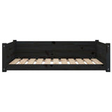 vidaXL Dog Bed Black 95.5x65.5x28 cm Solid Pine Wood