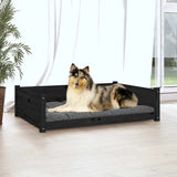 vidaXL Dog Bed Black 95.5x65.5x28 cm Solid Pine Wood