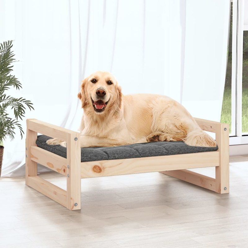 vidaXL Dog Bed 75.5x55.5x28 cm Solid Pine Wood