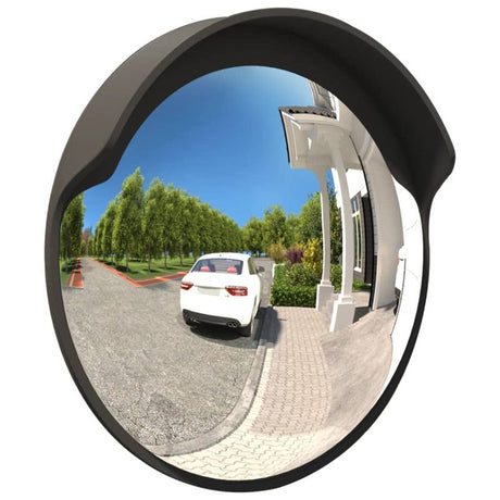 vidaXL Outdoor Convex Traffic Mirror Black Ø60 cm Polycarbonate