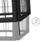 vidaXL 10-Panel Dog Playpen Black 50x100 cm Powder-coated Steel