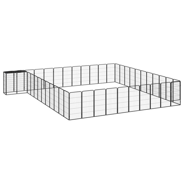 vidaXL 46-Panel Dog Playpen Black 50x100 cm Powder-coated Steel