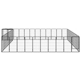 vidaXL 46-Panel Dog Playpen Black 50x100 cm Powder-coated Steel