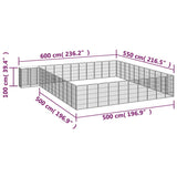 vidaXL 46-Panel Dog Playpen Black 50x100 cm Powder-coated Steel