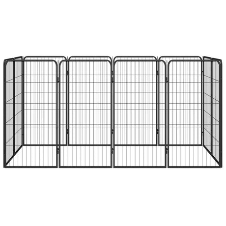 vidaXL 12-Panel Dog Playpen Black 50x100 cm Powder-coated Steel