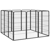 vidaXL 12-Panel Dog Playpen Black 50x100 cm Powder-coated Steel