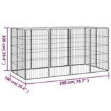 vidaXL 12-Panel Dog Playpen Black 50x100 cm Powder-coated Steel