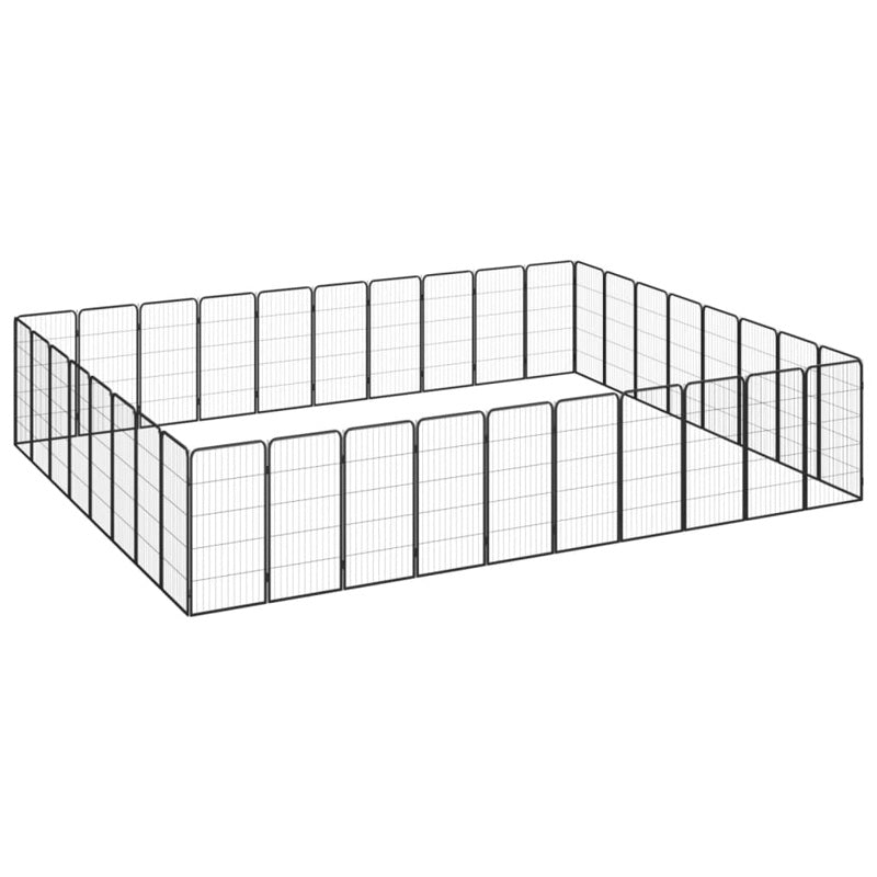 vidaXL 36-Panel Dog Playpen Black 50x100 cm Powder-coated Steel